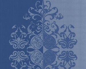 Фактурні німецькі блакитні шпалери 5504-15, з великим синім візерунком в стилі бароко - вензель, орнамент, гобелен в Київській області от компании Интернет-магазин обоев "Немецкий Дом"