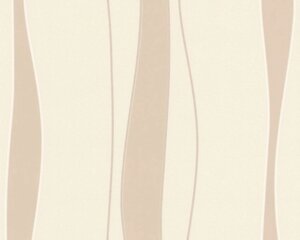 Світлі німецькі шпалери 5499-38, в абстрактну хвилясту смужку, бежевого кольору на кремовому тлі, миються вінілові