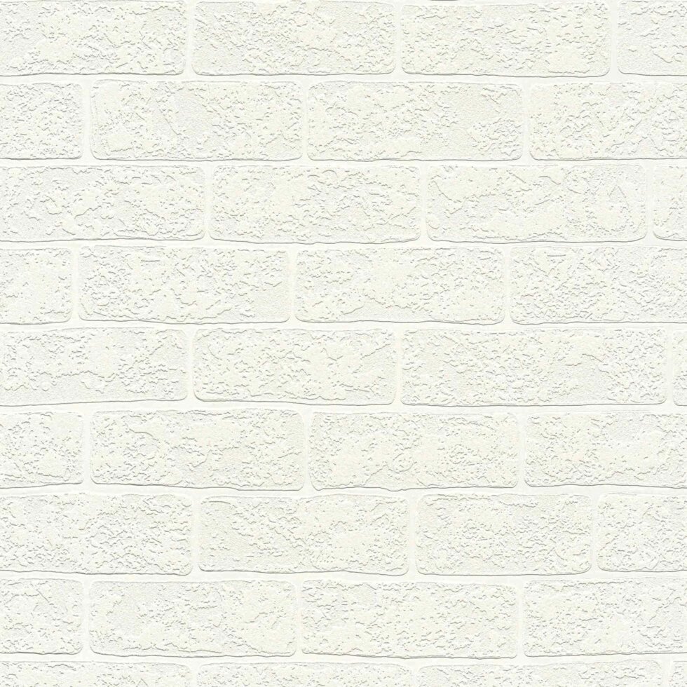 Струкутрние об'ємні шпалери 35981-1, опуклий білий цегла холодного відтінку, що миються вінілові на флізеліновій основі від компанії Інтернет-магазин шпалер "Німецький Дім" - фото 1
