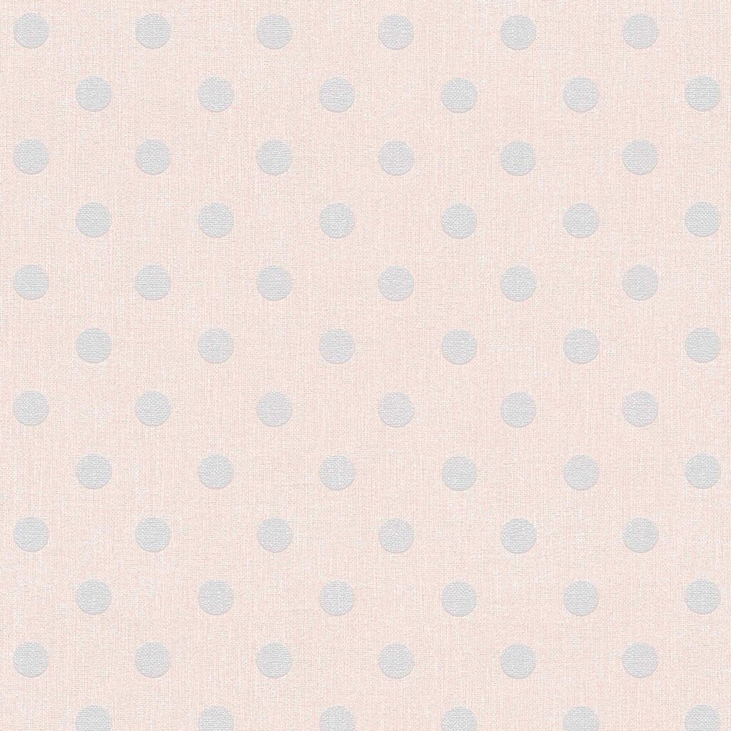 Світлі вінілові шпалери 35148-1 в горошок під тканину брудно-рожевого кольору, дрібні сірі кружальця на пудровому фоні від компанії Інтернет-магазин шпалер "Німецький Дім" - фото 1