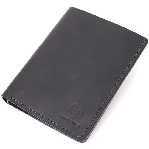 Добротне шкіряне портмоне з власником для Apple AirTag GRANDE PELLE 11623 Чорний