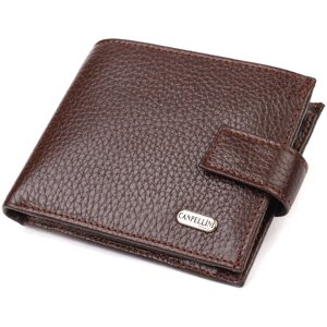 Гарний горизонтальний гаманець для чоловіків з натуральної шкіри флотар CANPELLINI 21891 Коричневий