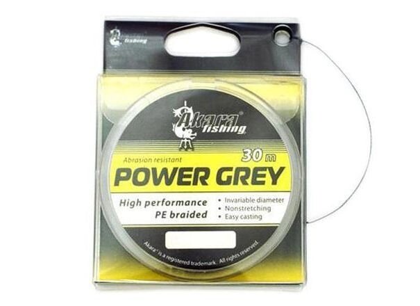 Шнур Akara Power Grey 30м. (зимний) / 0.06 / 2.8кг ##от компании## Рыболовный магазин "Хобби шоп Украина" - ##фото## 1