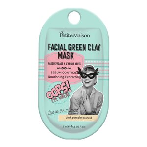 Поживна маска для обличчя з зеленої глини 15 мл Petite Maison