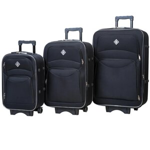 Набір валіз дорожніх текстильних на колесах Bonro (Бонро) Style чорний (3 шт) (10010300)