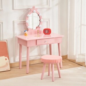 Столик косметичний з дзеркалом Bonro (Бонро) В-084 рожевий (42400134)