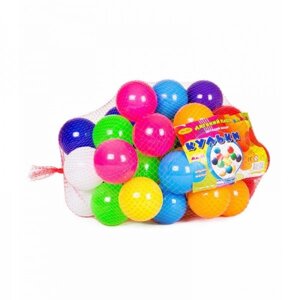 Кульки ігрові для наметів, сухих басейнів у сітці 50 шт, діаметр 6 см, Україна 0263