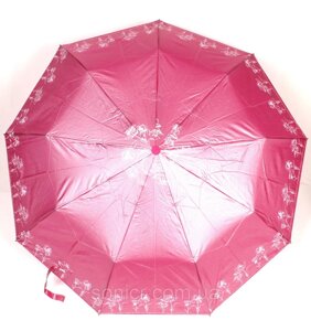 Зонт жіночий складний напівавтомат срібне напилення рожевий Lantana