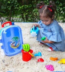 Дитяча валізка з набором іграшок для пісочниці ТехноК