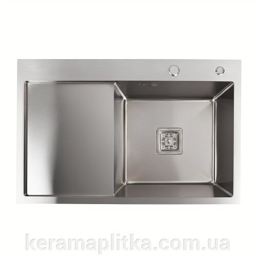 Мийка нержавійка PVD Black Platinum Нandmade HSB 78х50В (два отвори, квадрат. сифон 3.0/1.0) від компанії Магазин "Керама" м.Кременчук - фото 1