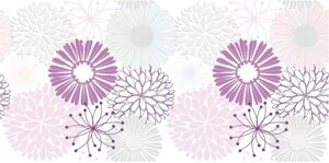 Декор Дактель Квіти фіолетовий 20х40, Керабел