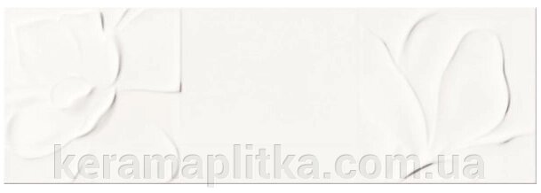 Плитка настінна STRUCTURE PATTERN WHITE FLOWER STRUCTURE 25X75 від компанії Магазин "Керама" м.Кременчук - фото 1