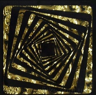 Тако вставка для підлоги 6,6х6,6х0,8 Квадрат золото рифлений від компанії Магазин "Керама" м.Кременчук - фото 1