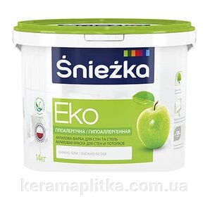Водоемульсійна фарба, акрилова Sniezka Eko 3л (4,2кг) від компанії Магазин "Керама" м.Кременчук - фото 1