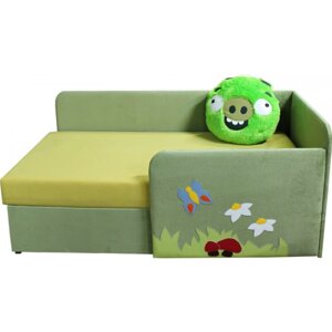 Дитячий диванчик ліжечко Ribeka Леонард 14M67-Р (правий) Зелений / жовтий