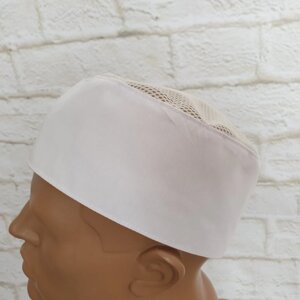 Кухарський шапка з сіткою біла. тканина батист