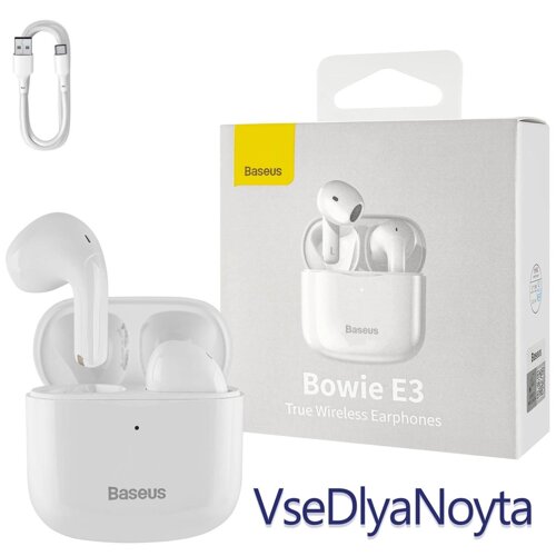 Бездротові навушники Baseus True Wireless Earphones Bowie E3 White (NGTW080002)
