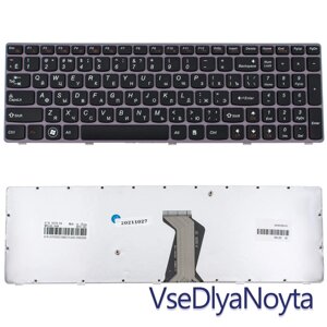Клавіатура для ноутбука LENOVO (Y570) rus, black, purple frame