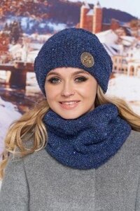 Комплект «Авалайн»шапка и шарф-хомут) цвет сапфировый артикул 4718-7с