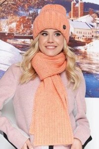 Комплект «Наоми»шапка и шарф) цвет персик артикул 4711-10п