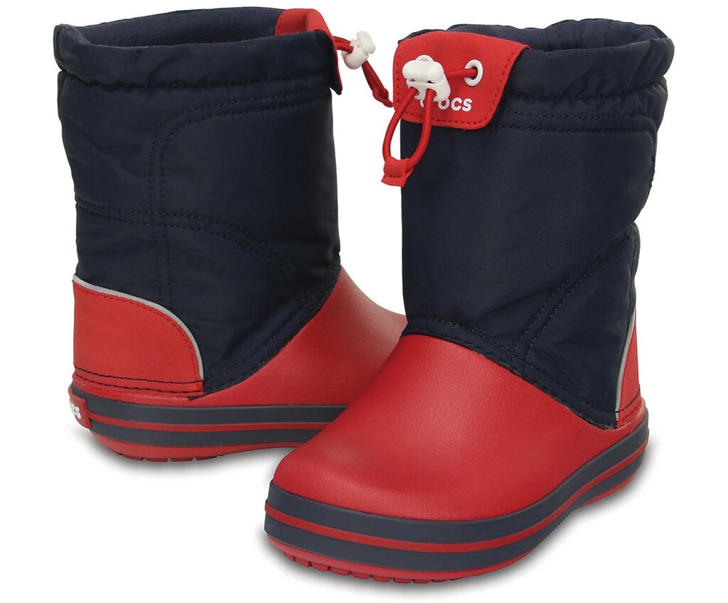 Дитячі зимові чобітки чоботи Крокс кідс крокбенд с12- 19см Kids &#039;Crocband Lodge. Point Boot Navy / Red - огляд
