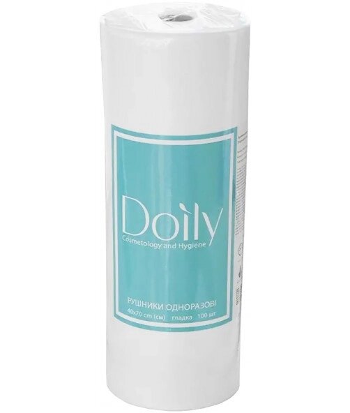 Рушники в рулоні ТМ Doily, 40см х 70см, 100шт\рул, Сітка від компанії Shantal Beauty Shop - фото 1