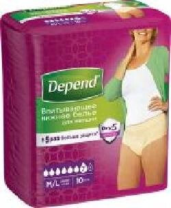 Підгузки-труси Depend Pants Normal для жінок M/L 10 шт. від компанії Bighause - фото 1