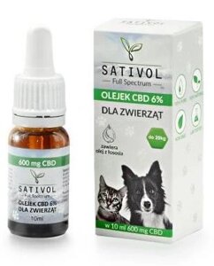 Масло КБД CBD oil для тварин 6% Sativol Full Spectrum Польща