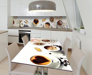 Наклейка 3Д вінілова на стіл Zatarga «Какао з тростинним цукром» 600х1200 мм для будинків, квартир, столів,