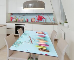 Наліпка 3Д виниловая на стол Zatarga «Какао с зефиром» 600х1200 мм для домов, квартир, столов, кофейн, кафе
