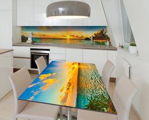 Наліпка 3Д виниловая на стол Zatarga «Летняя заря» 600х1200 мм для домов, квартир, столов, кофейн, кафе