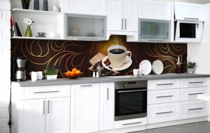 Скинали на кухню Zatarga «Індонезійська кави» 600х2000 мм вінілова 3Д Наліпка кухонний фартух самоклеюча