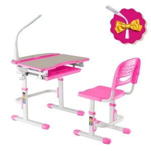 Парта і стілець-трансформери Комплект FunDesk Sorriso Pink