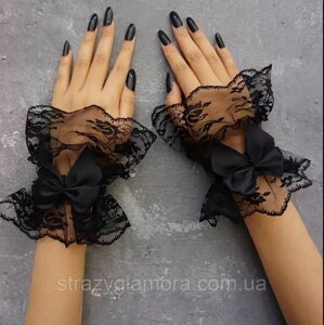 Манжети мереживні (чорного кольору ), пара