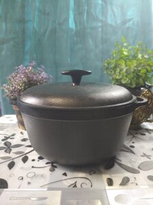 Каструля чавунна лита ТМ Термо v = 4 л, d = 240 мм, h = 115 мм, з чавунною кришкою