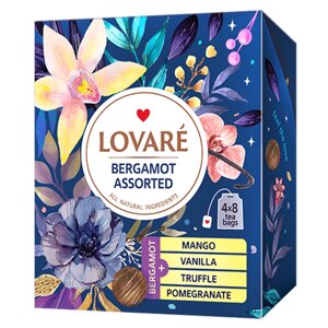 Чай пакетований, TM Lovare Бергамот асорті, 50*2г (Deli Packs)