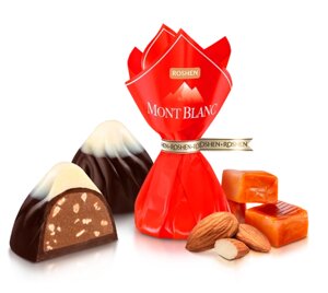 Цукерки шоколадні Монблан з карамелізованим подрібленим мигдалем1кг