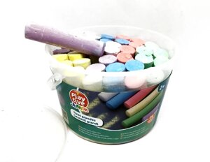 Набір різнобарвної крейди в пластиковому відерці 36 шт. Play Tive Junior