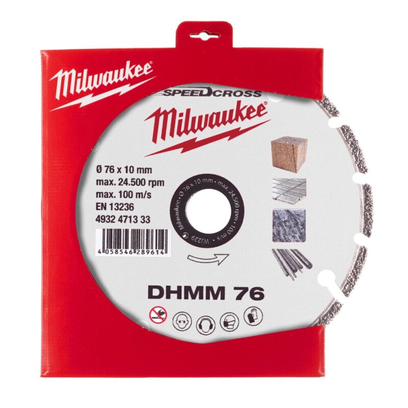 Алмазний диск DHMM 76мм для M12 FCOT для бетон, черепиця, цегла MILWAUKEE від компанії Polmart - фото 1