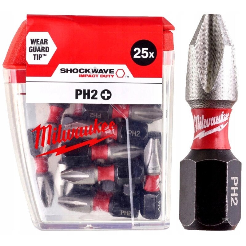 Насадка Milwaukee Shockwave ph2 25 мм (25 шт.) від компанії Polmart - фото 1