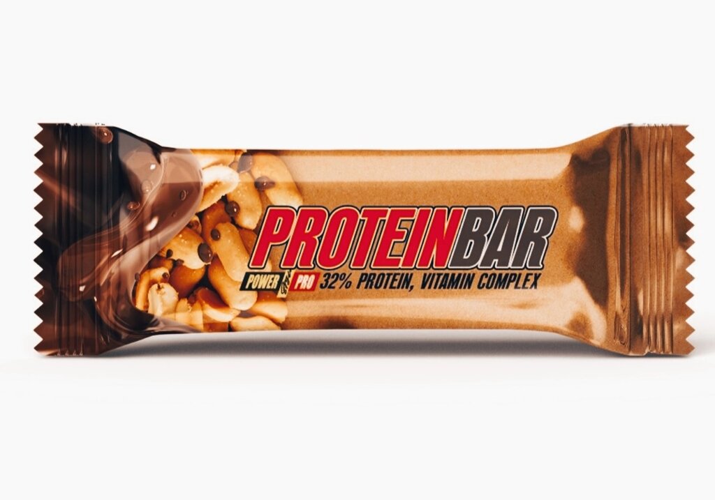 Протеиновый батончик Power Pro, 32% протеина, «АРАХИС КАРАМЕЛЬ» ##от компании## Диетмаркет "Душечка" - ##фото## 1