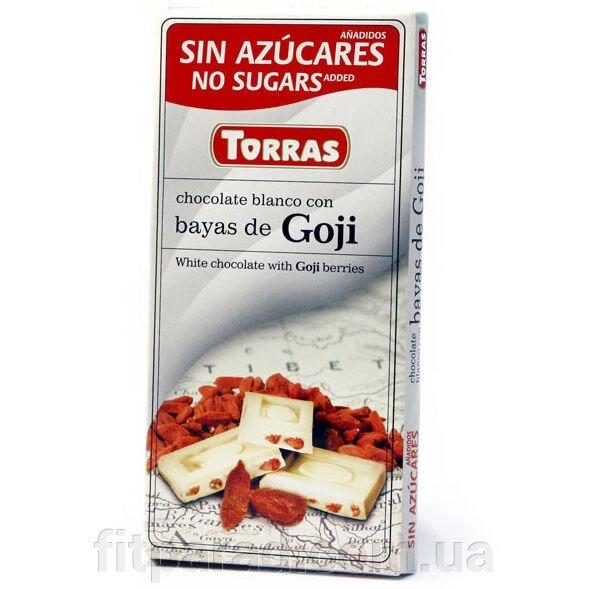 Torras Белый шоколад с ягодами ГОДЖИ без сахара від компанії ФітПарад - фото 1