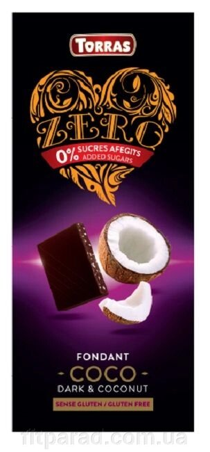 Torras Чорний шоколад з КОКОСОМ без цукру від компанії ФітПарад - фото 1