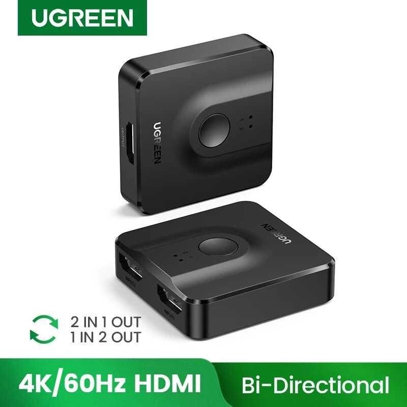 Двоспрямований HDMI перемикач 2 в 1 Ugreen 4K 60Hz Гарантія! від компанії ARTMOS - Інтернет магазин - фото 1