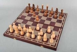 Шахи нарди шашки дерев'яні з 3-х кольоровою аплікацією. Ручна робота