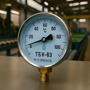 Термометри біметалічні ТБ 63 радіальний. Для вимірювання температури. Характеристики.