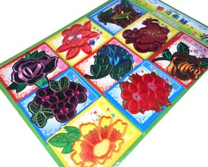 Аплікація для одягу нашивка №112 Квіти 9шт/9х10см