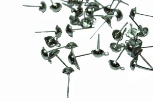 Швензи заготовки для сережок гвіздики сірі 50шт