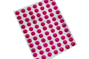 Стрази самоклейні пластмасові малинові 5мм/72шт