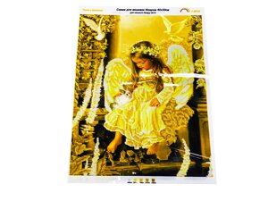 Схема для вишивання бісером на габардині/атласі з підклеєним флізом 40х30см/А3:I-3016 (Ангел)